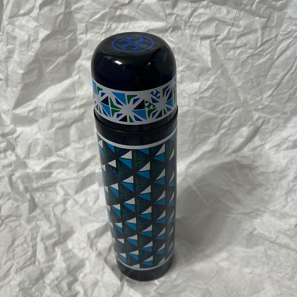 TORY BURCH X NEIMAN MARCUS X TARGET Blue Geometric Thermos style bottle